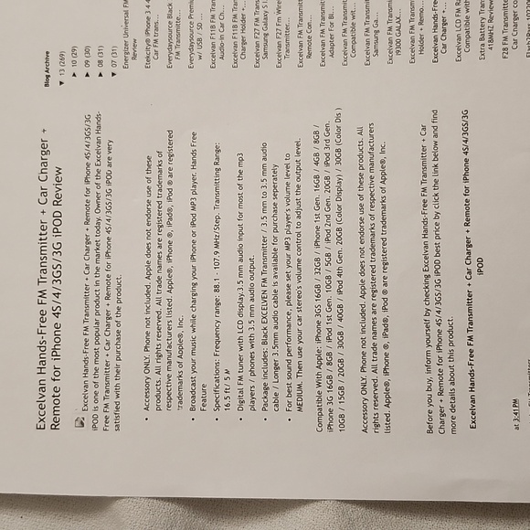 Excelvan Hands-Free Fm transmitter & Car Charger for IPhone/Ipod - Picture 13 of 16